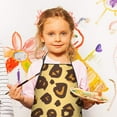 thumbnail image 2 of Yellow and Brown Of Leopard Print Kids Aprons for Girls and Boys,Adjustable Neck Strap Toddler Aprons for Kids Cooking Baking, 2 of 6