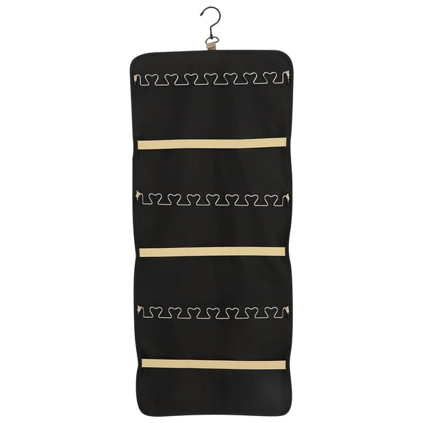 Organizador de joyas colgante, estuche de viaje plegable para guardar joyas, bolsa de joyería de dos lados