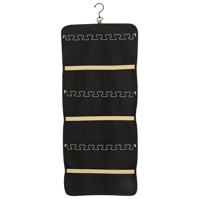 Organizador de joyas colgante, estuche de viaje plegable para guardar joyas, bolsa de joyería de dos lados