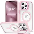 thumbnail image 1 of KOMI Magnetic Case for iPhone 13 Pro Max Case with Camera Stand [Compatible with MagSafe] [Military Drop Tested] Shockproof Slim Clear iPhone 13 Pro Max Phone Case for Women Men Pink, 1 of 5