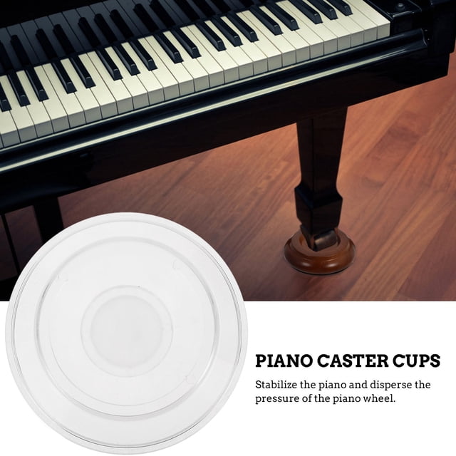 OUNONA 4 Pcs Coupelles Rondes pour Pianos Droits avec Protection de Sol et Fonction Antidérapante en ABS Transparent
