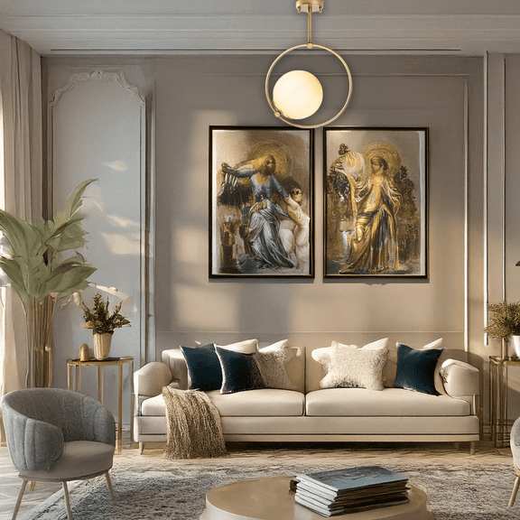 Metal Body Luxury Globe Semi-Flush Mount