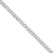 14k White Gold 10in 2.50mm Lightweight Curb Link Anklet Chain