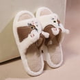 thumbnail image 6 of Fuzzy Slippers For Women Slippers Fuzzy Comfortable Shoes Cute Cat Print Open Toe Flat Slides Cozy Fall Winter Home Footwear Warm Cozy Winter House Slippers Bedroom Indoor House Shoes, 6 of 7