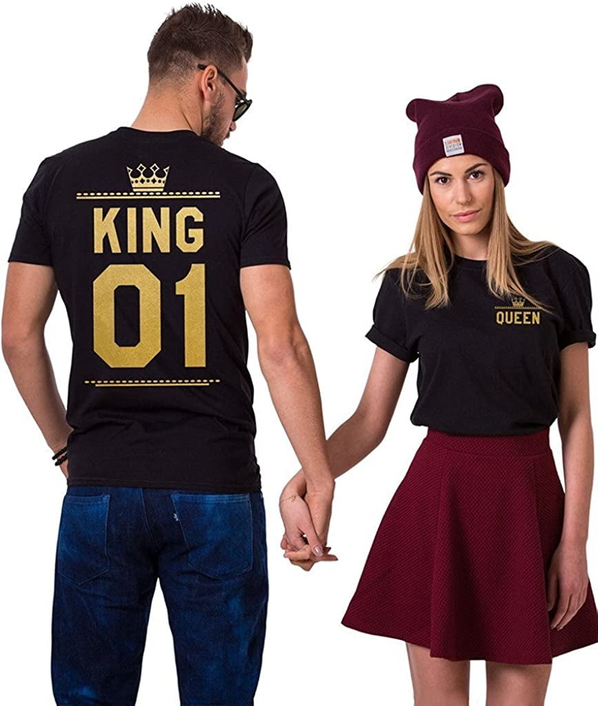 King and Queen Double Print Matching Couples TShirts