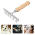 thumbnail image 4 of Miangastore Dematting Pet Comb Rake Shaped For Dog Cat With Wood Handle 1Pcs, 4 of 8