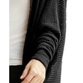 thumbnail image 5 of Doublju Womens Long Dolman Sleeve Open Front Round Shape Waffle Cardigan, 5 of 5