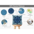 thumbnail image 6 of Vargottam Outdoor Decorative Throw Pillow CoversTowelEmbroideredPolyester Handmade Boho Cushion CoversFor Outdoor Patio -Ship Wheel Nautical - Light Blue, 6 of 6