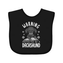 Inktastic Protected by a Dachshund Dog Boys or Girls Baby Bib