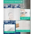 thumbnail image 4 of No Hook Shower Curtain with Snap in Liner, Christmas Snowflake Dark Blue Gradient Hotel Shower Curtains for Bathroom, Washable Shower Curtain Liner Set with Mesh Top Window, 60"x72", 4 of 6