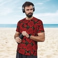 thumbnail image 4 of Wukai Rose Flowers Print Men's Short-Sleeved Mesh T-Shirt,Quick-Dry Short Sleeve Workout T-Shirt-Medium, 4 of 8