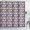thumbnail image 1 of Floral Shower Curtain, Vintage Style Illustration of Lupin Blossoms Lively Colors Fresh Bouquets Romantic, Fabric Bathroom Set with Hooks, 69W X 84L Inches Extra Long, Multicolor, by Ambesonne, 1 of 3