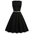 thumbnail image 2 of SMihono Robes Bohèmes d'Été pour Femmes Grande Taille Mode Col Rond Sans Manches Vintage Imprimé Fête Cocktail Robes Évasées Robes Extensibles Évasées, 2 of 7