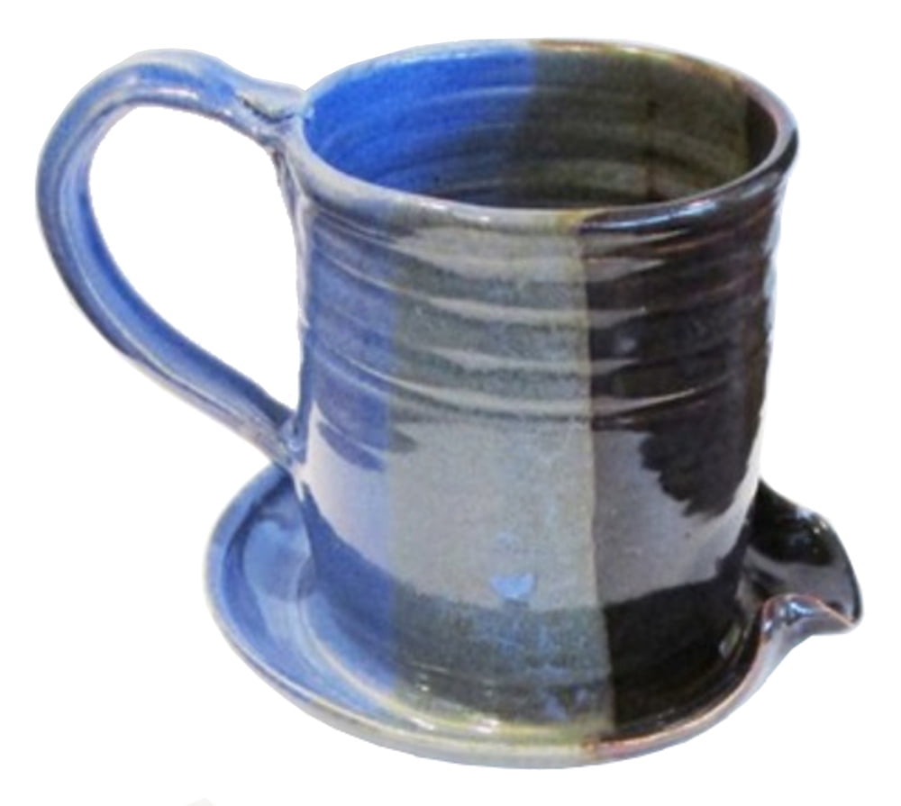 Holman Pottery Stoneware Microwave Bacon Cooker Mug, Blue Earth