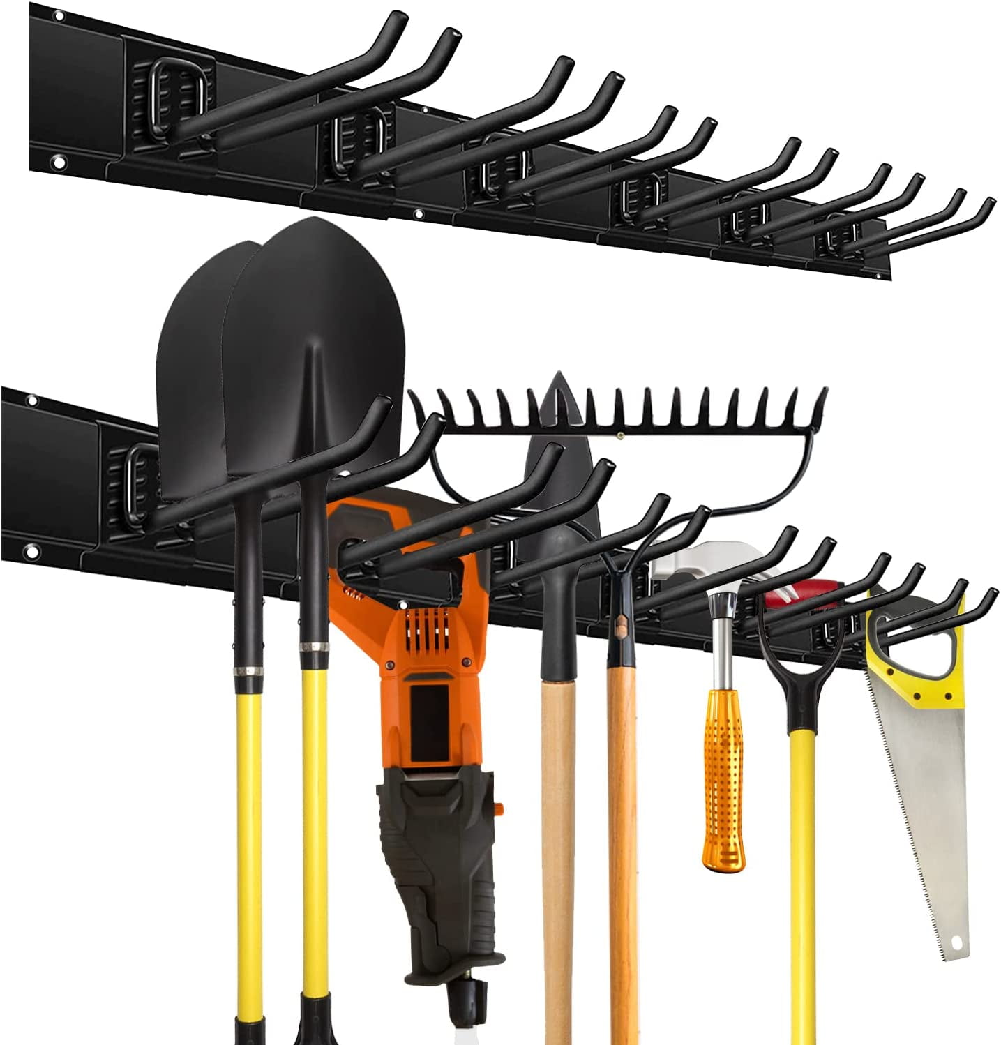 CHARMOUNT Garage Storage Wall Organizer, Wall Mount Rack Hooks Heavy