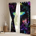 thumbnail image 3 of Castle Fairy Boys Girls Animal Flying Moth Black Out Curtains,Gothic Abstract Skeleton Curtains Pack of 2 (42x63 Each),Bohemian Gradient Ombre Bedroom Curtains,Luxury Bedroom Decor, 3 of 6
