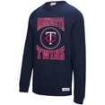 thumbnail image 2 of Men's Mitchell & Ness Navy Minnesota Twins Arched Logo Slub Long Sleeve T-Shirt, 2 of 3
