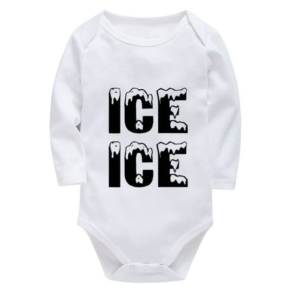 Ice Ice Gender Neutral Baby Clothes Set Long Sleeve Baby Girls Bodysuits White Baby Onsies0-3 Months Neutral