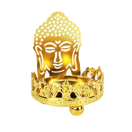 

Alloy Hollow Carved Light and Shadow Butter Lamp Holder Golden Candle Holder Decorative Buddhist Candlestick Buddhist Altar Accessory for Buddhist Hall Buddhist Festival