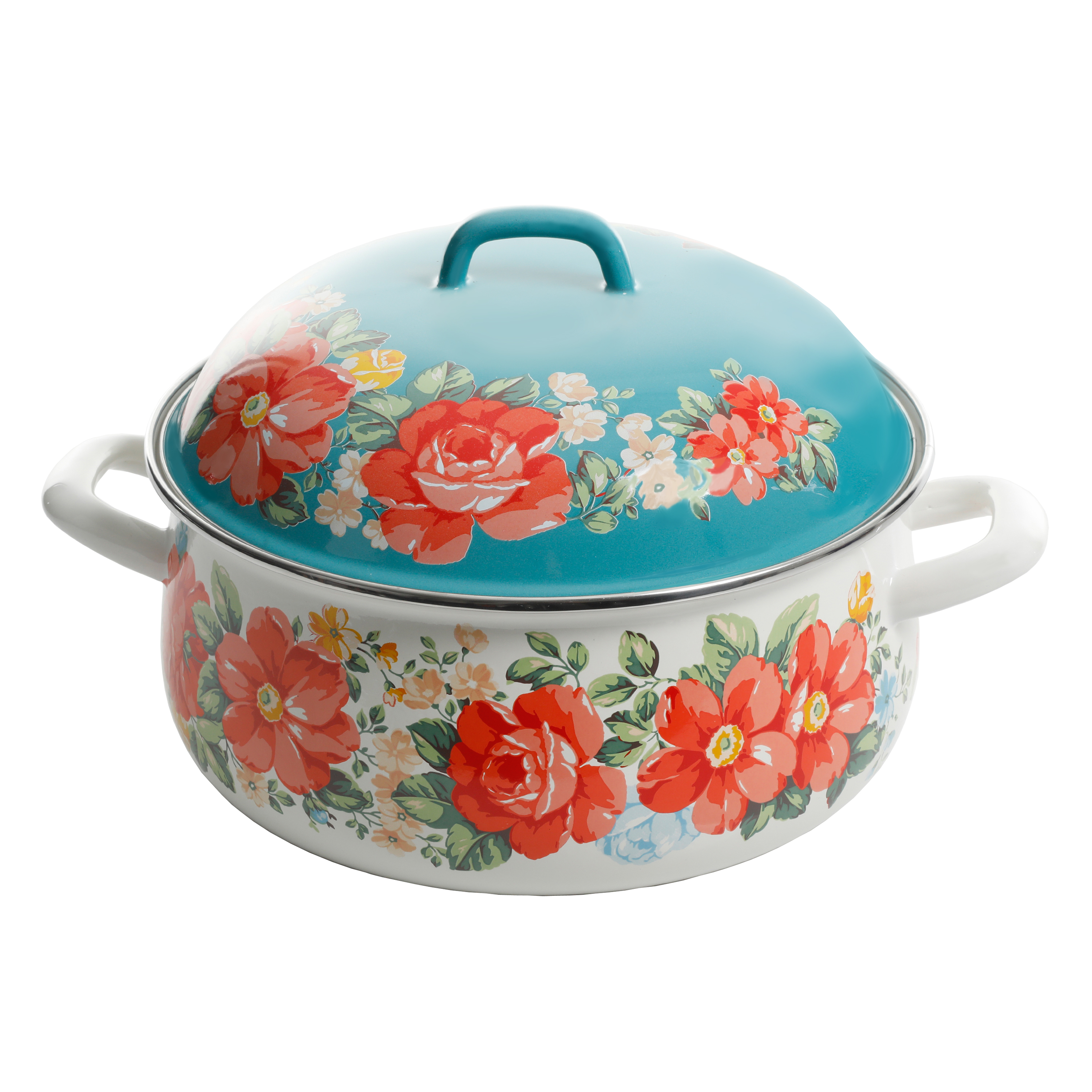 The Pioneer Woman Vintage Floral 4 Quart Enamel Cast Iron Dutch Oven with Lid - image 2 of 4