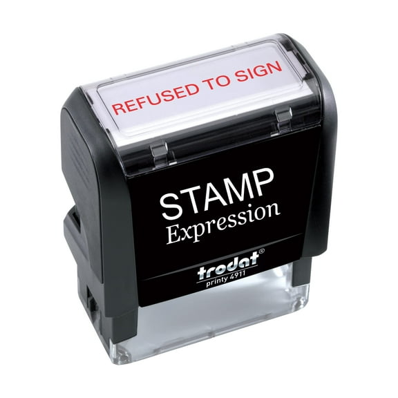 StampExpression - Refused to Sign Office Self Inking Rubber Stamp - Red Ink (A-5601)