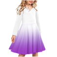 thumbnail image 2 of Mikilon Girls Long Sleeve Stretchy Dress A line Twirly Skater School Party Dress, 2 of 3