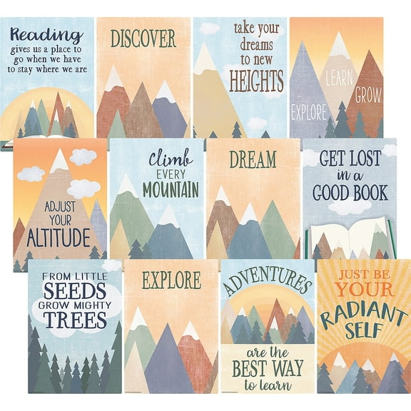 Teacher Created Resources Moving Mountains Small Poster Pack, 12 Posters