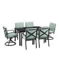 thumbnail image 1 of Crosley Furniture Kaplan 7 Piece Metal Outdoor Dining Set in Mist Green, 1 of 20