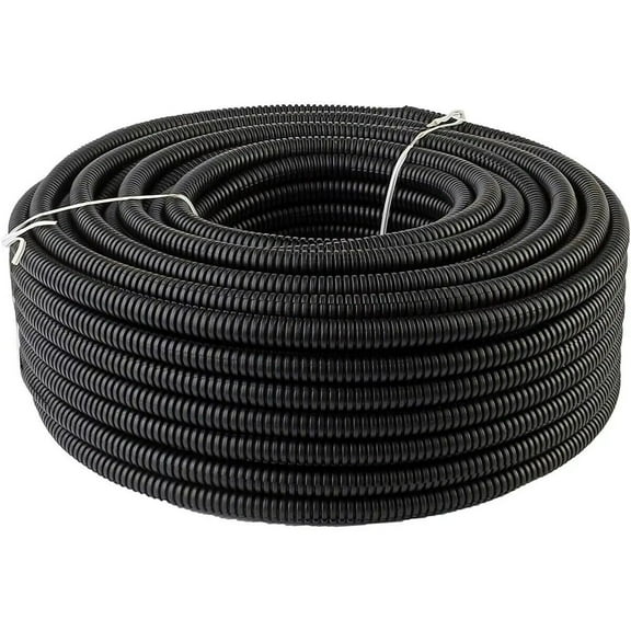 Polyethylene Flexible Split Loom Tubing1/2" Diameter 50 Feet Long Coil -Black
