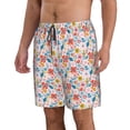 thumbnail image 2 of Naloa Floral Ditsy Men's Beach Shorts, Surfing shorts, Swim trunks, Quick Dry Swim Trunks for Surfing Beach Fun - Large, 2 of 9