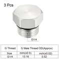 thumbnail image 3 of Unique Bargains G1/4 Male Thread Aluminum Hex Head Pipe Plug Cap Fitting Connector, Silver, 3 Pack, 3 of 5