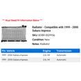 thumbnail image 2 of Radiator - Compatible with 1999 - 2000 Subaru Impreza, 2 of 2