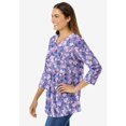 thumbnail image 2 of Woman Within Plus Size Perfect Printed Three-Quarter Sleeve V-Neck Tee, 2 of 6