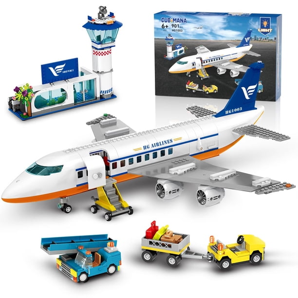 Avión de pasajeros urbano CUBIMANA de Building Toy con LED de 53 cm