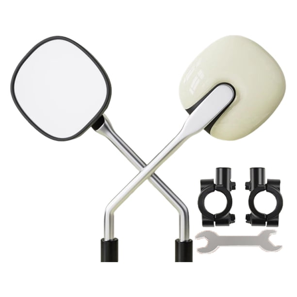 2 espejos retrovisores para motocicleta, fáciles de instalar con llave portátil. Beige