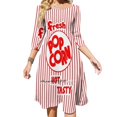 thumbnail image 1 of Vestido con escote cuadrado y bolsa de palomitas de maíz, nuevo vestido elegante de talla grande para mujer, vestido ajustado a la cintura, palomitas de maíz para teatro, aperitivos, comida fresca y, 1 of 6