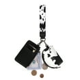 thumbnail image 4 of Wrangler Cow Print KeyChain Wristlet Wallets for Women Western Dual Pouch Wristlet Portable Credit Card Holder Wallet With Zipper, Cow-Black, 4 of 7