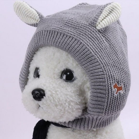 Cute Beanie for Dogs, Dog Ear Muffs Noise Protection Knitted Head Wrap Pet Hats for Medium to Large Pets