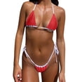 thumbnail image 1 of JAKANYQ Ladies Lace Up Sexy Three-Point Structure Beach Seaside Bikini Vibrant Colorful Swimsuit, M, 1 of 5