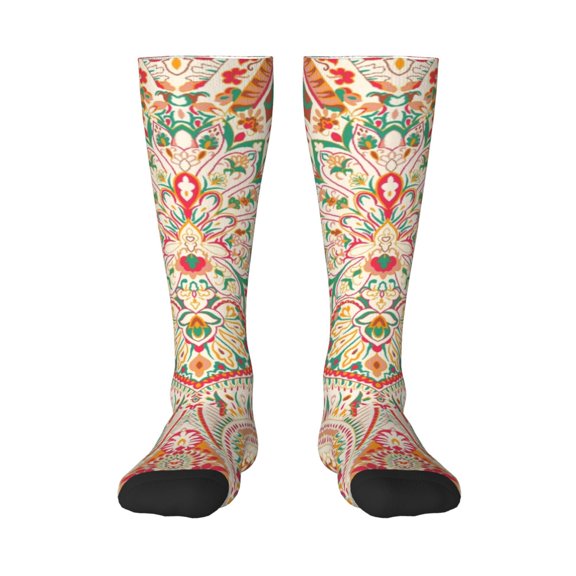 Rateoe Indian Paisley 1 Pattern Women’s Knee High Crew Socks,Trouser Socks Comfortable, Breathable, Moisture-Wicking and Soft