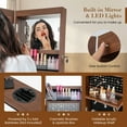thumbnail image 6 of Gymax 360° Swivel Jewelry Cabinet Full Length Mirror w/Built-in Lights Walnut, 6 of 9