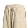 thumbnail image 5 of lcziwo Men Solid Color Shorts Knee Length Elastic Waist Hiking Shorts Big and Tall Beach Fishing Golf Drawstring Dress Shorts with Pockets Khaki XXL, 5 of 6
