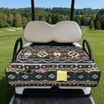 thumbnail image 3 of COEQINE Golf Cart Seat Towel Blanket Cover with Handle for Folded Carrying and Storage, Quilted Padding, 4 Storage Pockets, Fit for Most 2 Seat Cart, American Tribal Geometric Gray Orange, 3 of 8