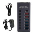 thumbnail image 2 of HUB USB 3.0, Divisor USB de 7 Puertos, 4 Puertos de Transferencia de DataS de Alta Velocidad, 3 Puertos de Carga Rápida Con Adaptador de Corriente E, 2 of 7