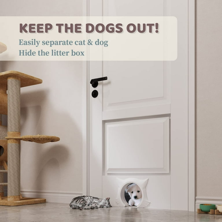 Indoor Cat Door, Cute Kitty Pet Door, Fits Cats up to 21 lbs, Easy
