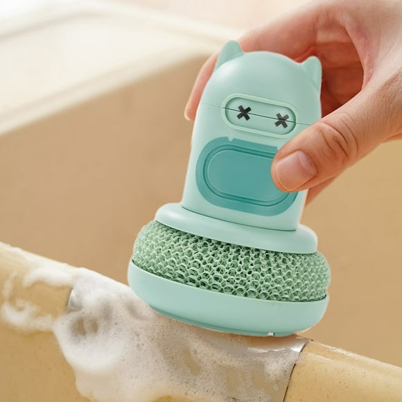 Dvkptbk Dishwasher Brush Brush with Soap Dispenser Kitchen Brush for Dishwasher Sink Cleaning Palm Brush Dishwashing Brush with Ergonomic Handle Dishwasher Brush Kitchen Utensils & Gadgets
