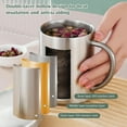 thumbnail image 3 of Stainless Steel Coffee Mug with Lid-Double Wall Coffee Cups with Spill Resistant Lid for Home Camping Travel Outdoors Keep Drinks Hot (Smooth, 400ML/14OZ), 3 of 10