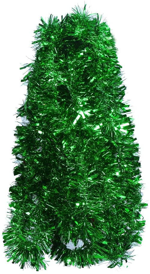 DECORA Silver Tinsel Garland Christmas Tree Decorations Wedding Birthday Party Supplies for 33 FEET Long