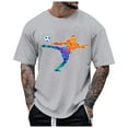 thumbnail image 1 of LUOGENLI T-shirts pour Hommes T-shirts d'Été pour Hommes Rue Extérieure Manches Courtes Col Rond t-Shirt Manches Courtes Football Tir Violent 4TG T-shirts Graphiques Vêtements d'Été Gris TTG, 1 of 5
