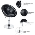 thumbnail image 4 of Giantex 1 PC Modern Adjustable Swivel Round PU Leather Chair-Black, 4 of 7